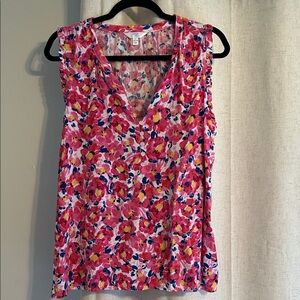Time & Tru Floral Sleeveless Top - Pink